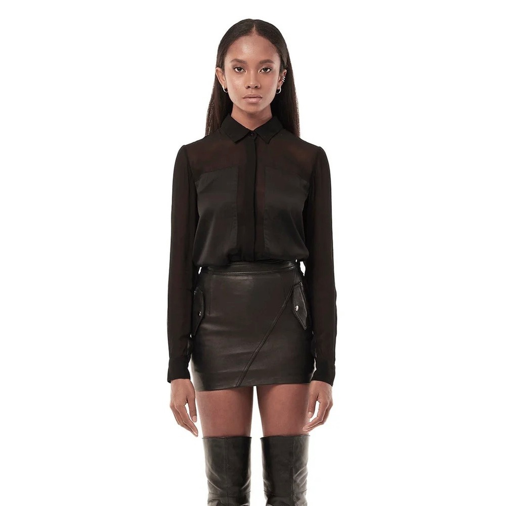 JONNY COTA Leather Mini Skirt
